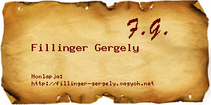 Fillinger Gergely névjegykártya